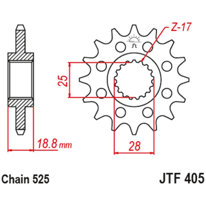 Drev Fram 405 - 525 JT SPROCKETS – bild 2