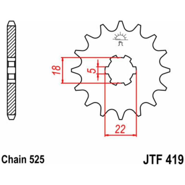 Drev Fram 419 - 525 JT SPROCKETS – bild 2