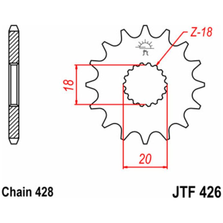 Drev Fram 426 - 428 JT SPROCKETS – bild 2