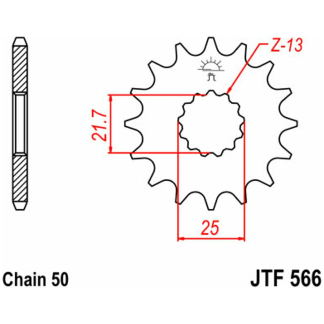 Drev Fram 566 Stål JT SPROCKETS – bild 2