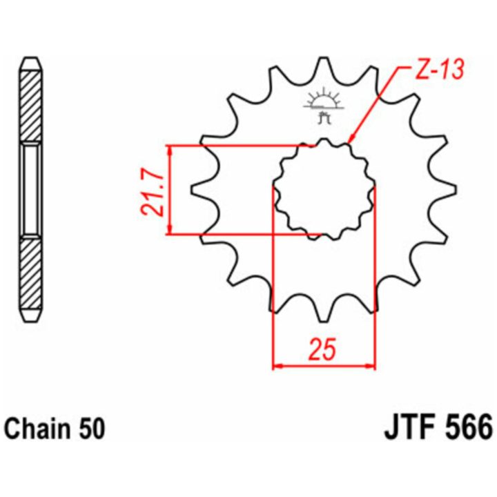 Drev Fram 566 Stål JT SPROCKETS – bild 2