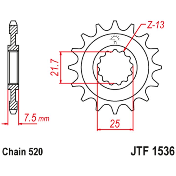 Drev Fram Ljudlös Stål JT SPROCKETS – bild 2