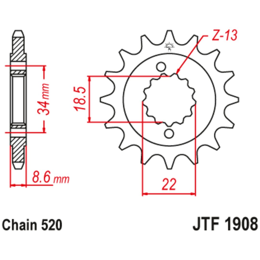 Drev Fram Ljudlös Stål JT SPROCKETS