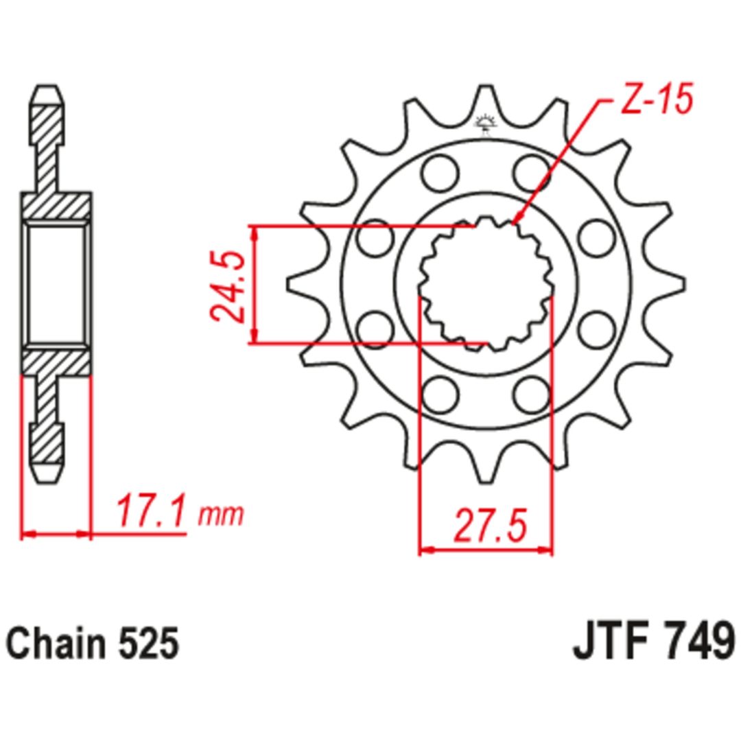 Drev Fram Ljudlös Stål JT SPROCKETS – bild 2