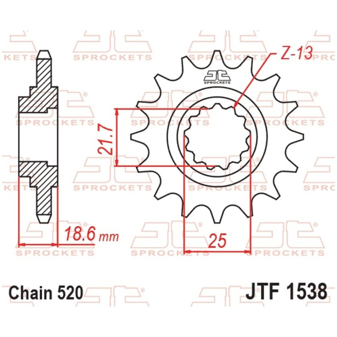 Drev Fram Ljudlös Stål JT SPROCKETS – bild 2