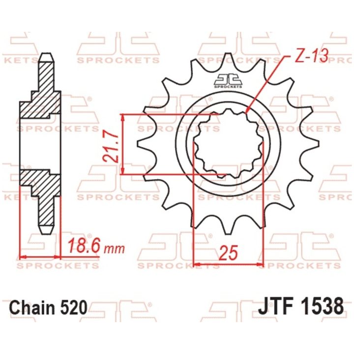 Drev Fram Ljudlös Stål JT SPROCKETS – bild 2
