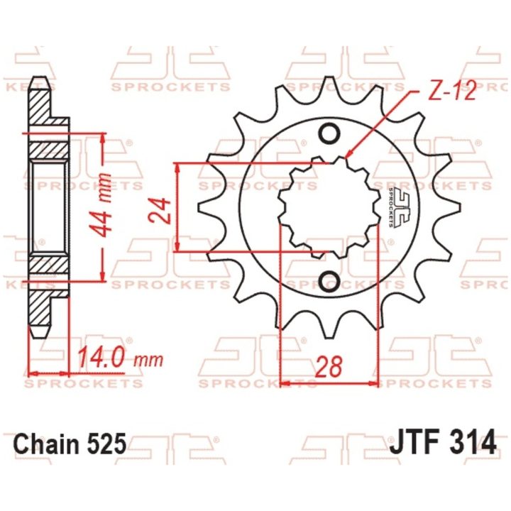 Drev Fram Ljudlös Stål JT SPROCKETS – bild 2