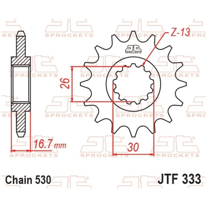 Drev Fram Ljudlös Stål JT SPROCKETS – bild 2