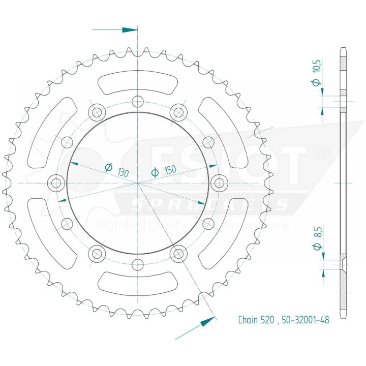 Drev Standard Bak 520 Svart ESJOT – bild 2