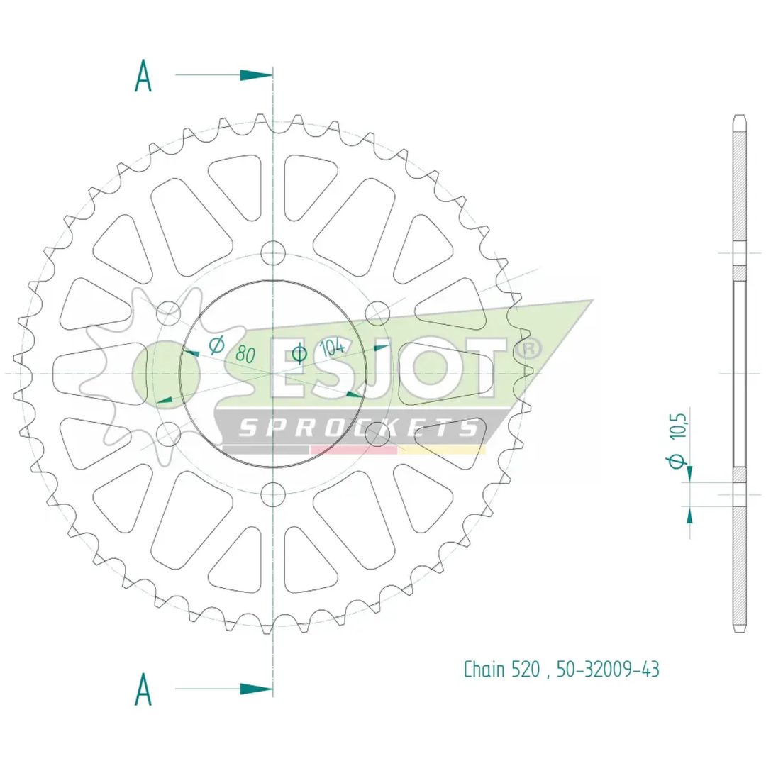 Drev Standard Bak 520 Svart ESJOT – bild 2