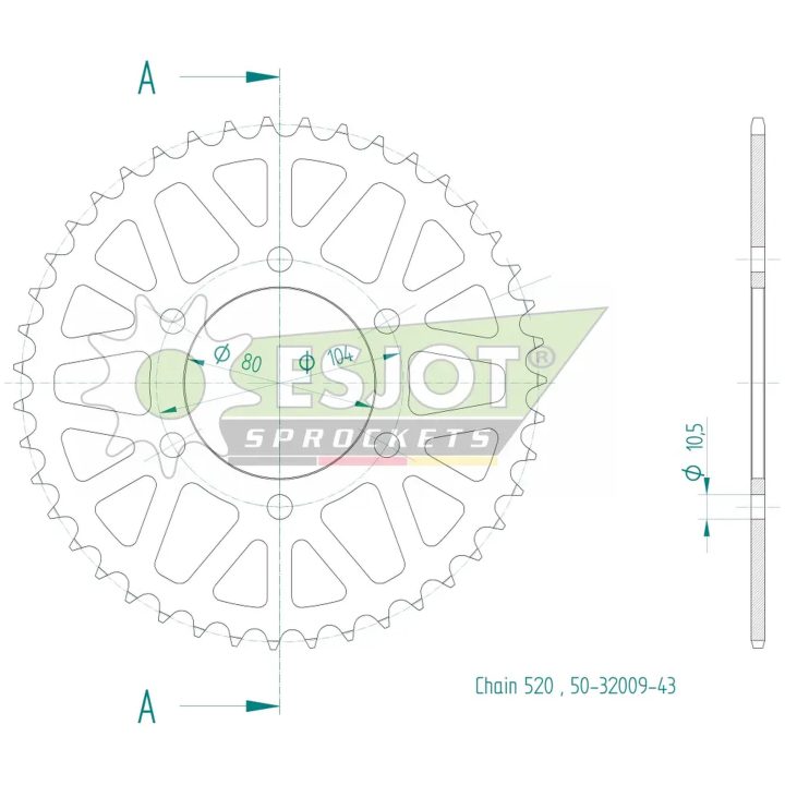 Drev Standard Bak 520 Svart ESJOT – bild 2