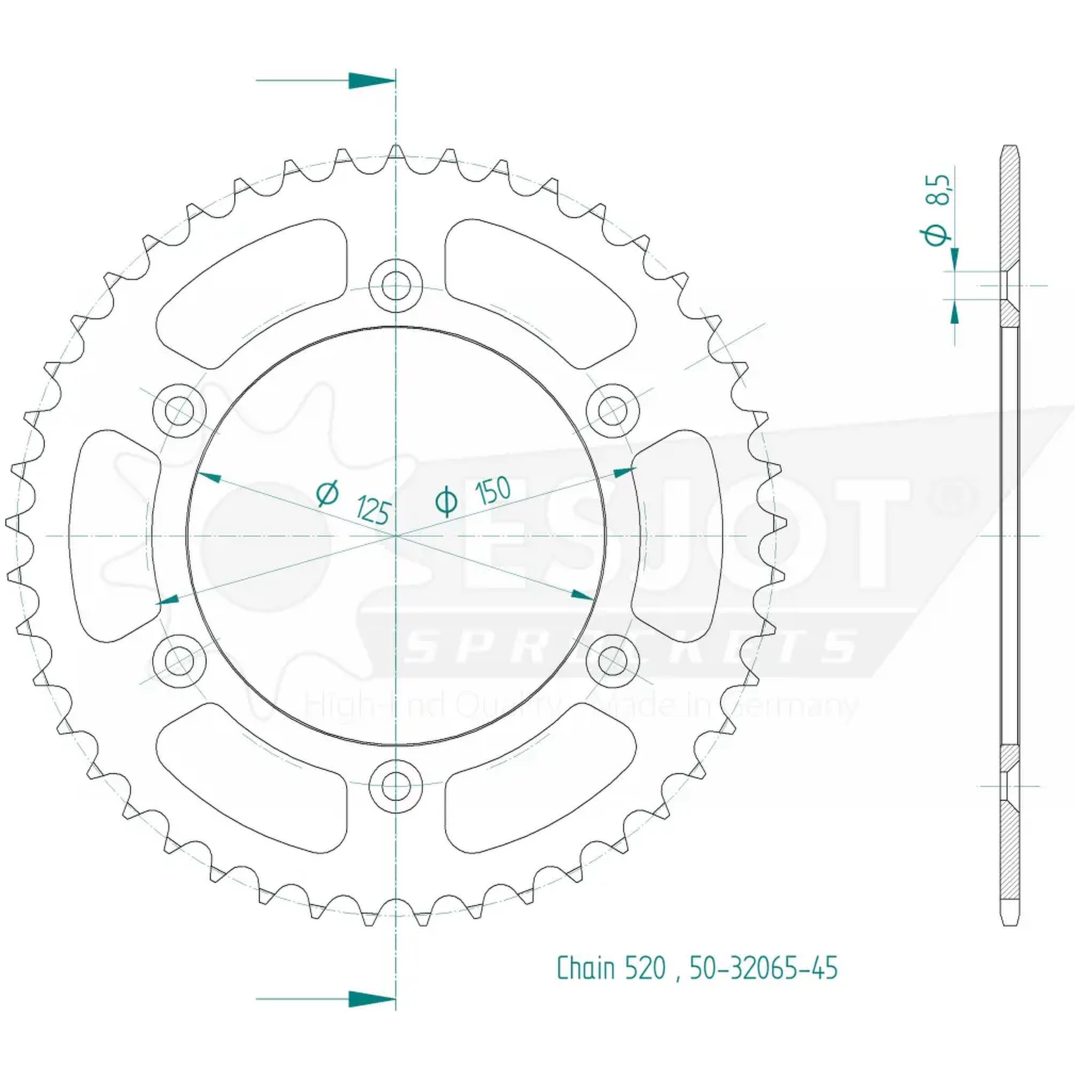 Drev Standard Bak 520 Svart ESJOT – bild 2