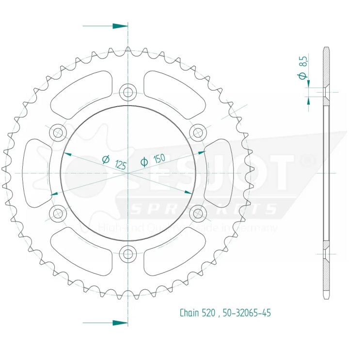 Drev Standard Bak 520 Svart ESJOT – bild 2