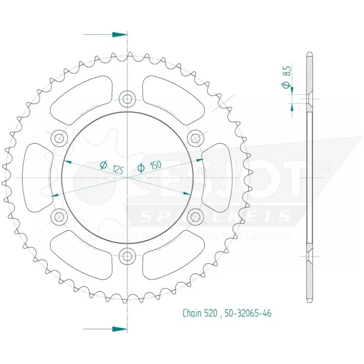 Drev Standard Bak 520 Svart ESJOT – bild 2