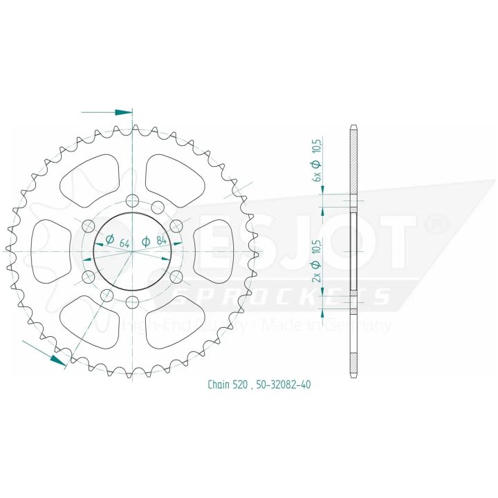 Drev Standard Bak 520 Svart ESJOT – bild 2