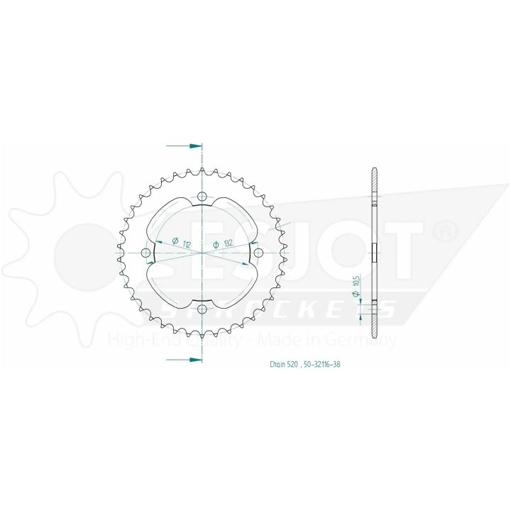Drev Standard Bak 520 Svart ESJOT – bild 2