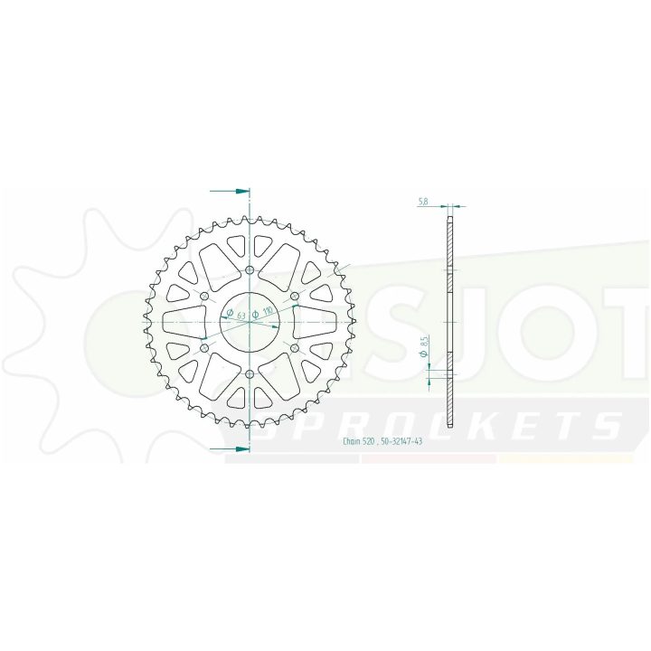 Drev Standard Bak 520 Svart ESJOT – bild 2