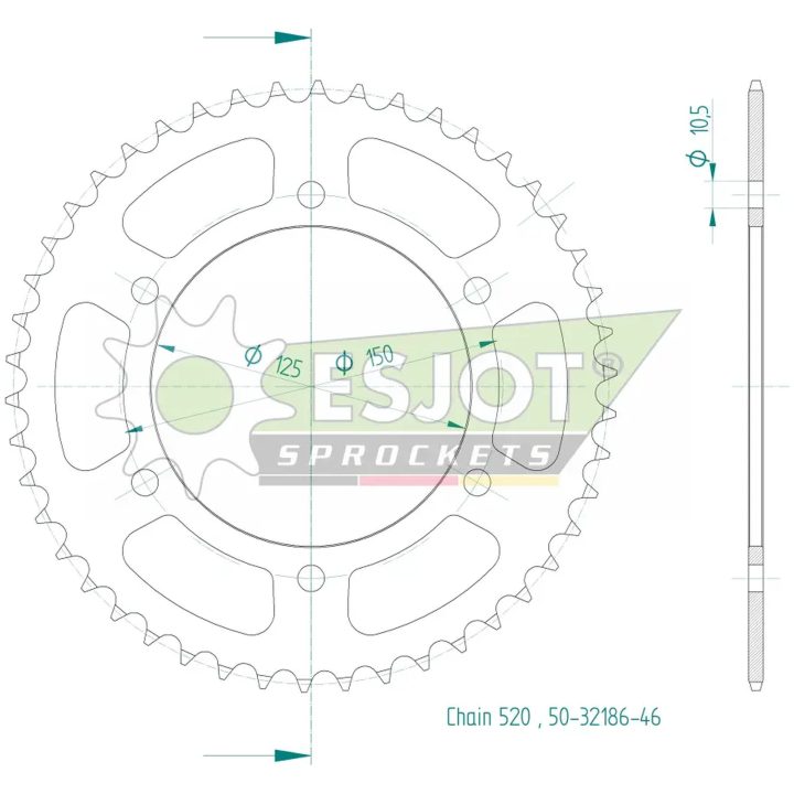 Drev Standard Bak 520 Svart ESJOT – bild 2