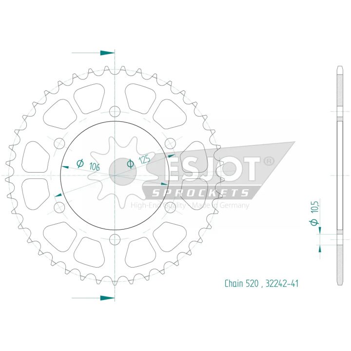 Drev Standard Bak 520 Svart ESJOT – bild 2
