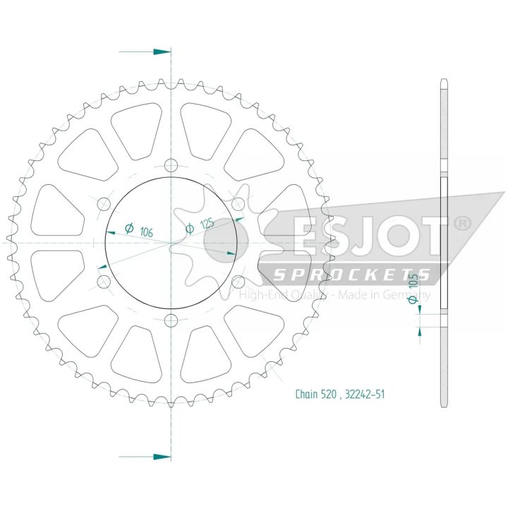 Drev Standard Bak 520 Svart ESJOT – bild 2