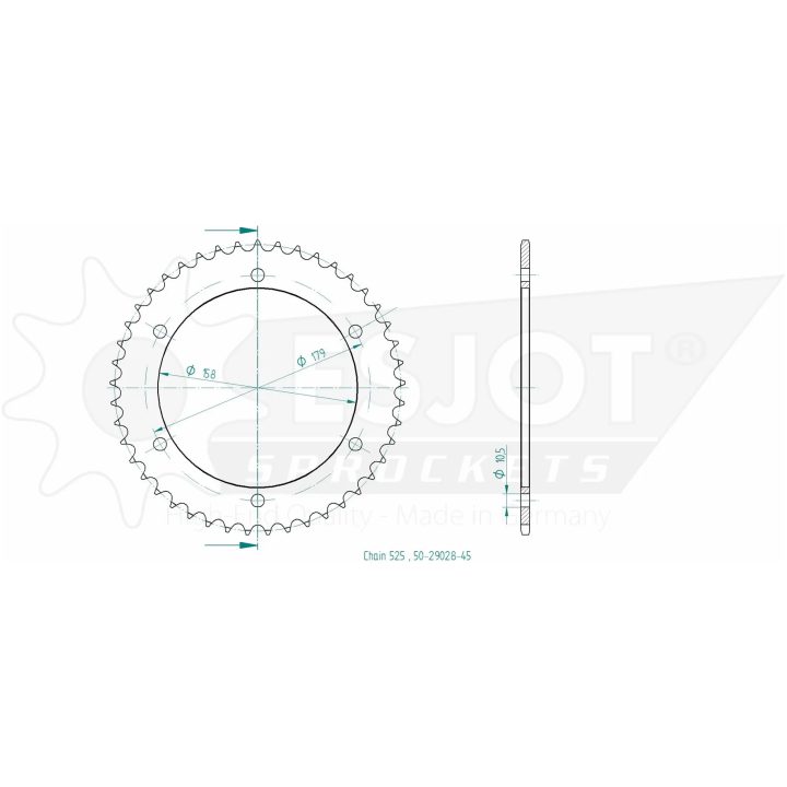 Drev Standard Bak 525 Svart ESJOT – bild 2