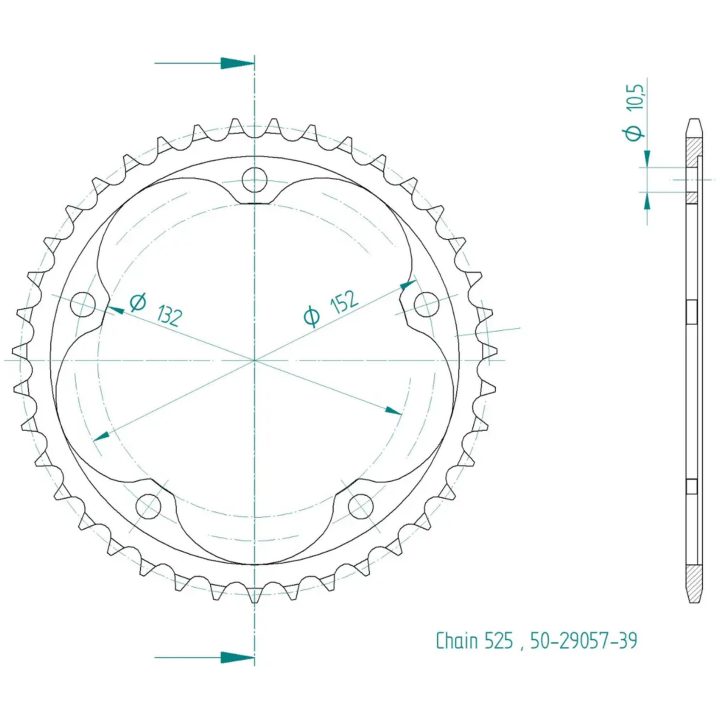 Drev Standard Bak 525 Svart ESJOT – bild 2