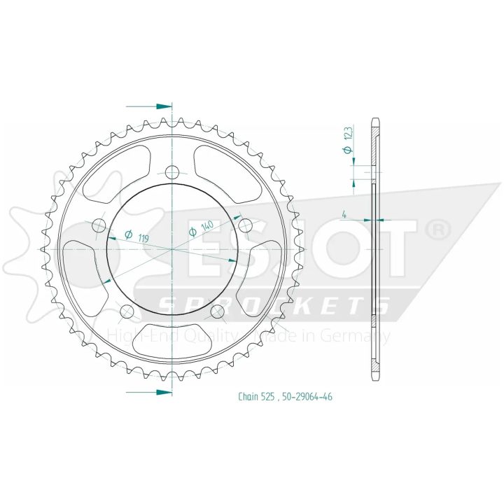 Drev Standard Bak 525 Svart ESJOT – bild 2