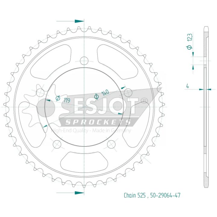 Drev Standard Bak 525 Svart ESJOT – bild 2