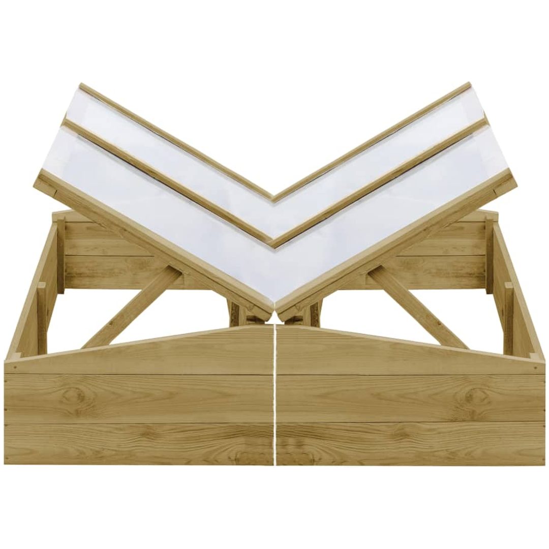 Drivbänk 2 st impregnerad furu vidaXL 100 x 50 x 35 cm