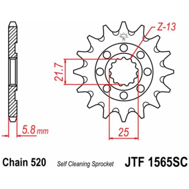 Drivpaket Förstärkt/självrengörande JT CHAINS 520X1R 13/50 – bild 5