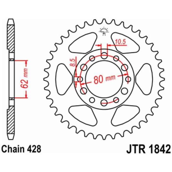 Drivpaket Förstärkt/standard JT CHAINS 428HDR 14/50 – bild 2