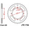 Drivpaket Förstärkt/standard JT CHAINS 428HDR 15/45 – miniatyr 2