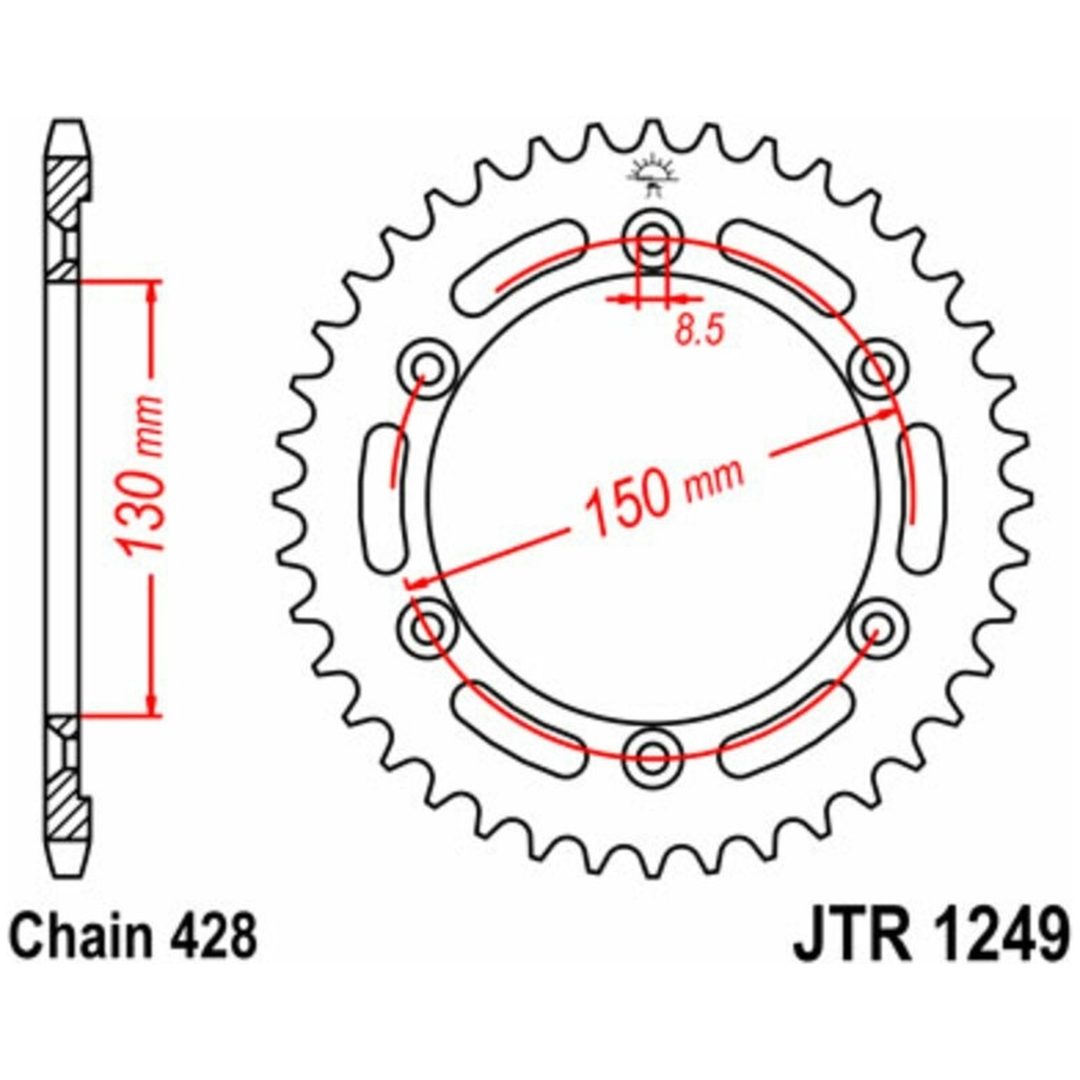 Drivpaket Förstärkt/standard JT CHAINS 428HDR 15/51 – bild 2