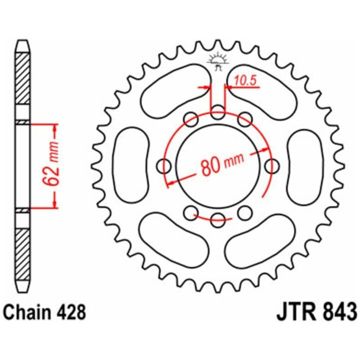 Drivpaket Förstärkt/standard JT CHAINS 428HDR 16/50 – bild 2