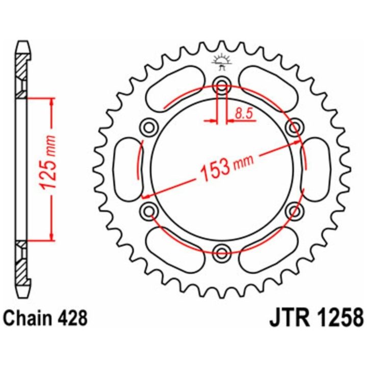Drivpaket Förstärkt/standard JT CHAINS 428HDR 17/54 – bild 2
