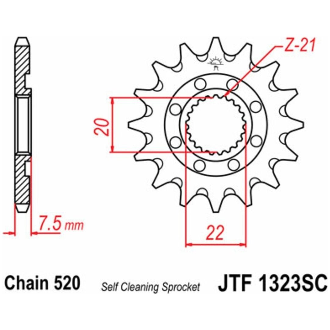 Drivpaket Förstärkt/standard JT CHAINS 520X1R 14/53 – bild 5