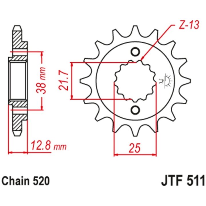 Drivpaket Förstärkt/standard JT CHAINS 525X1R3 15/43 – bild 4