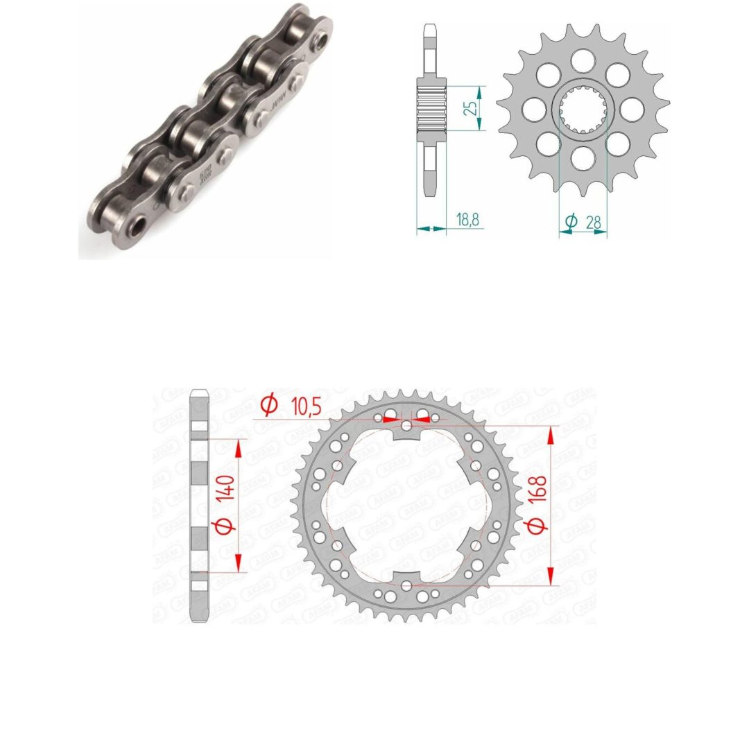 Drivpaket Förstärkt/ultralätt AFAM 520MX6 14/50