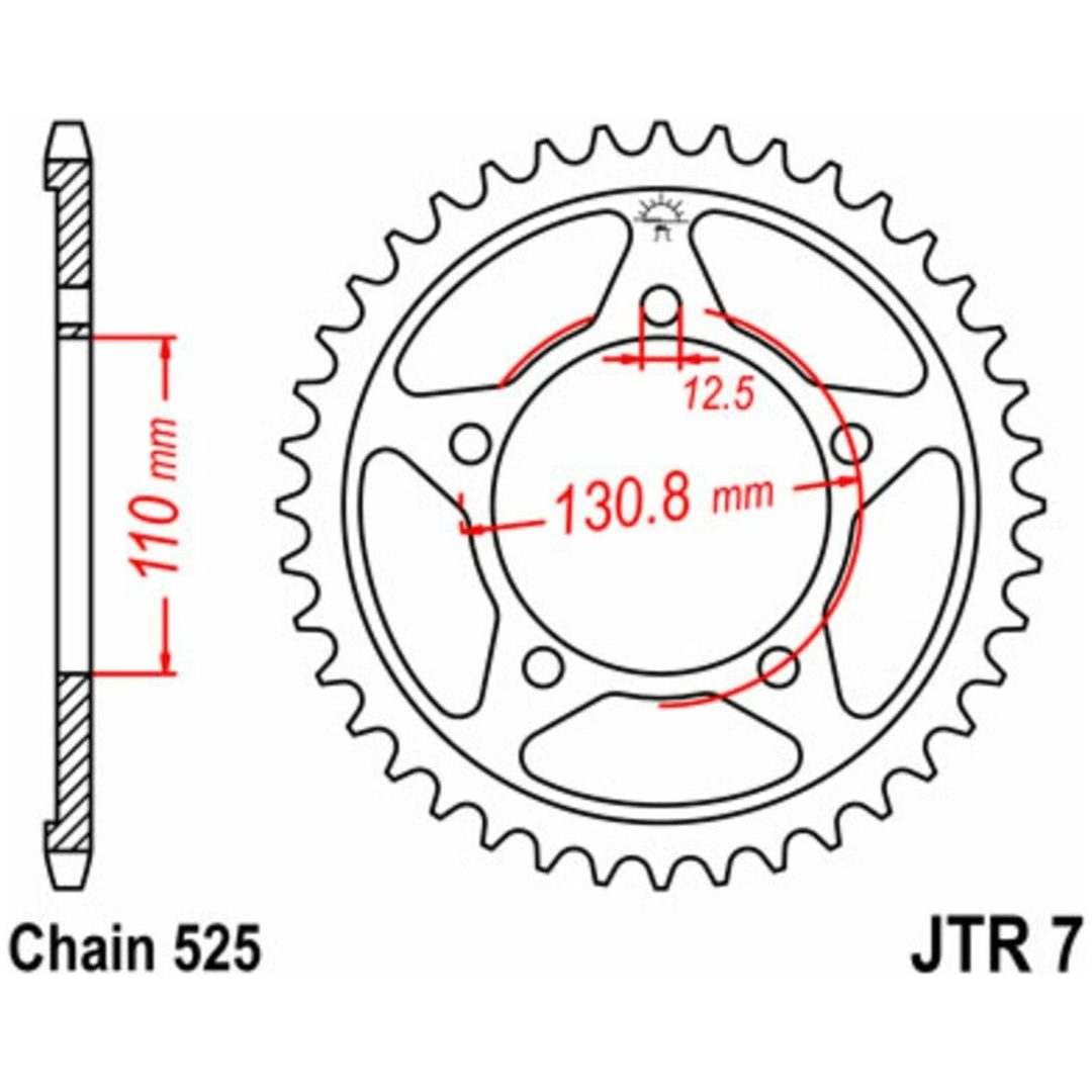 Drivpaket Superförstärkt/standard JT CHAINS 525Z3 17/45 – bild 2