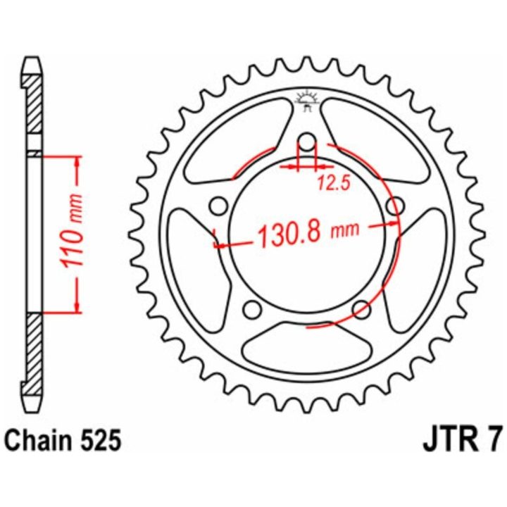 Drivpaket Superförstärkt/standard JT CHAINS 525Z3 17/45 – bild 2
