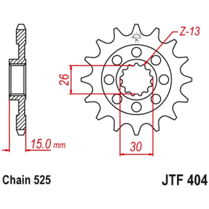 Drivpaket Superförstärkt/standard JT CHAINS 525Z3 17/45 – bild 4