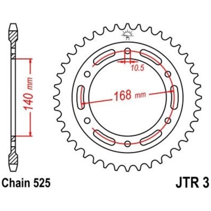 Drivpaket Superförstärkt/standard JT CHAINS 525Z3 20/47 – bild 2