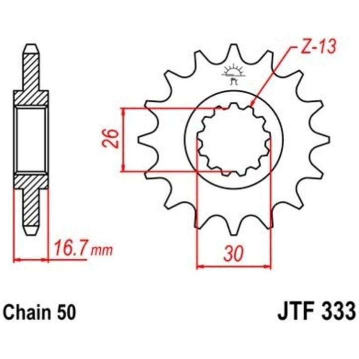 Drivpaket Superförstärkt/standard JT CHAINS 530Z3 16/43 – bild 4