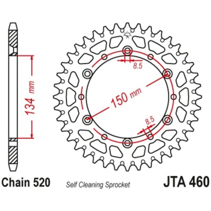 Drivpaket Superförstärkt/ultralätt Självrengörande JT CHAINS 520HDS 14/49 – bild 2