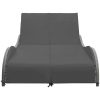 Dubbel solsäng med dyna konstrotting antracit vidaXL 200 x 132 x 45 cm – miniatyr 2