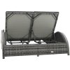 Dubbel solsäng med dyna konstrotting antracit vidaXL 200 x 132 x 45 cm – miniatyr 3