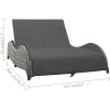 Dubbel solsäng med dyna konstrotting antracit vidaXL 200 x 132 x 45 cm – miniatyr 5