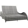 Dubbel solsäng med dyna konstrotting antracit vidaXL 200 x 132 x 45 cm – miniatyr 1