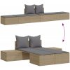 Dubbel solsäng med dynor beige konstrotting vidaXL – miniatyr 3
