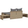 Dubbel solsäng med dynor beige konstrotting vidaXL – miniatyr 6